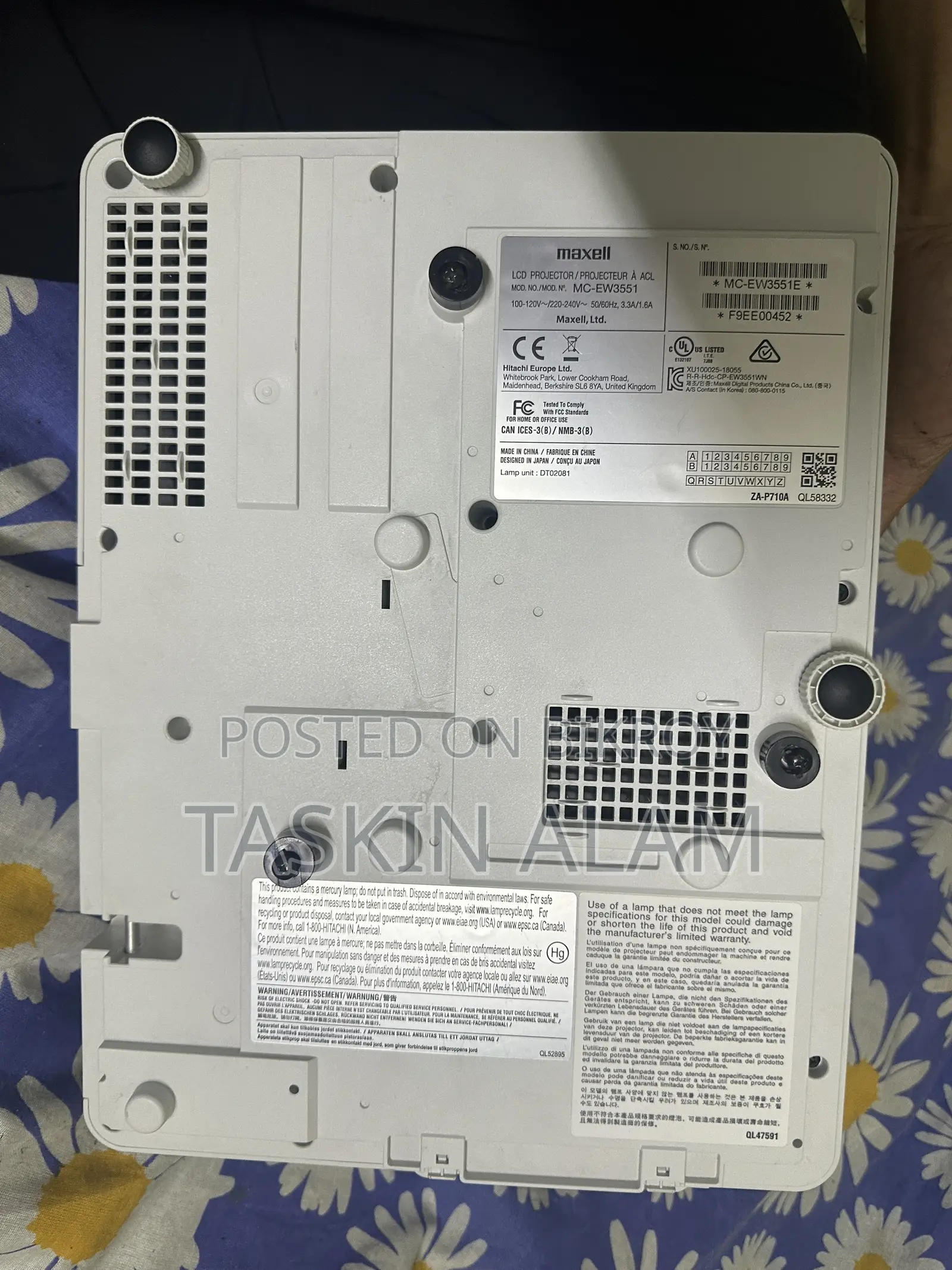 Maxell MC-EW3551 WXGA 3800 Lumens 3LCD Projector