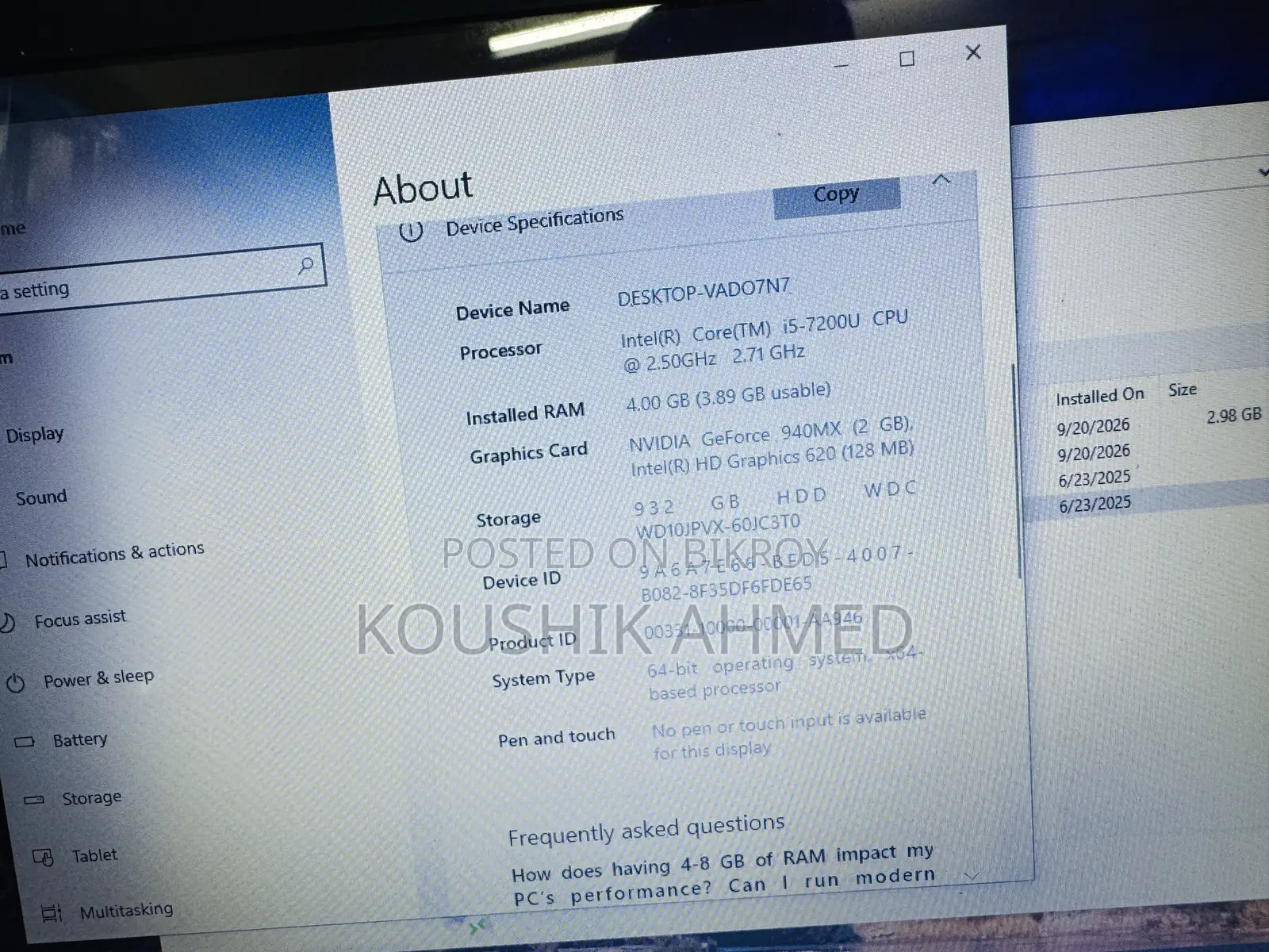 Laptop HP Pavilion 14-ce1000 4GB Intel Core i5 HDD 1T