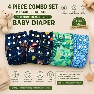 Newborn to 36 Month Age Baby Reusable Diaper
