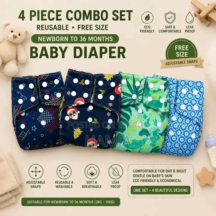 Newborn to 36 Month Age Baby Reusable Diaper
