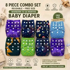 Newborn to 36 Month Age Baby Reusable Diaper