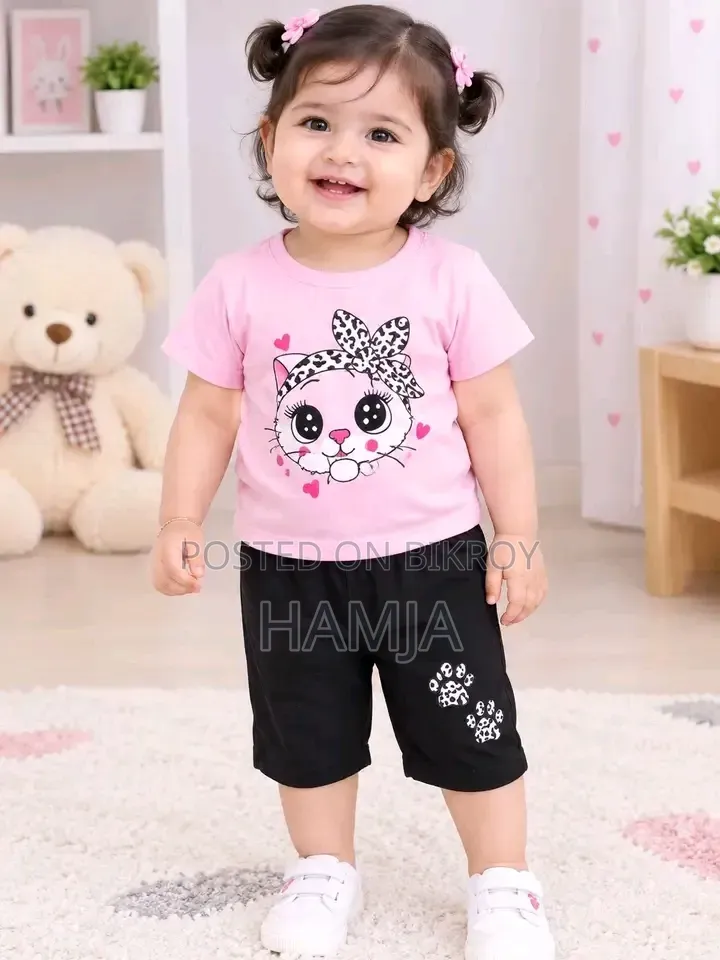 Girls T Shirt and Half Pant Set