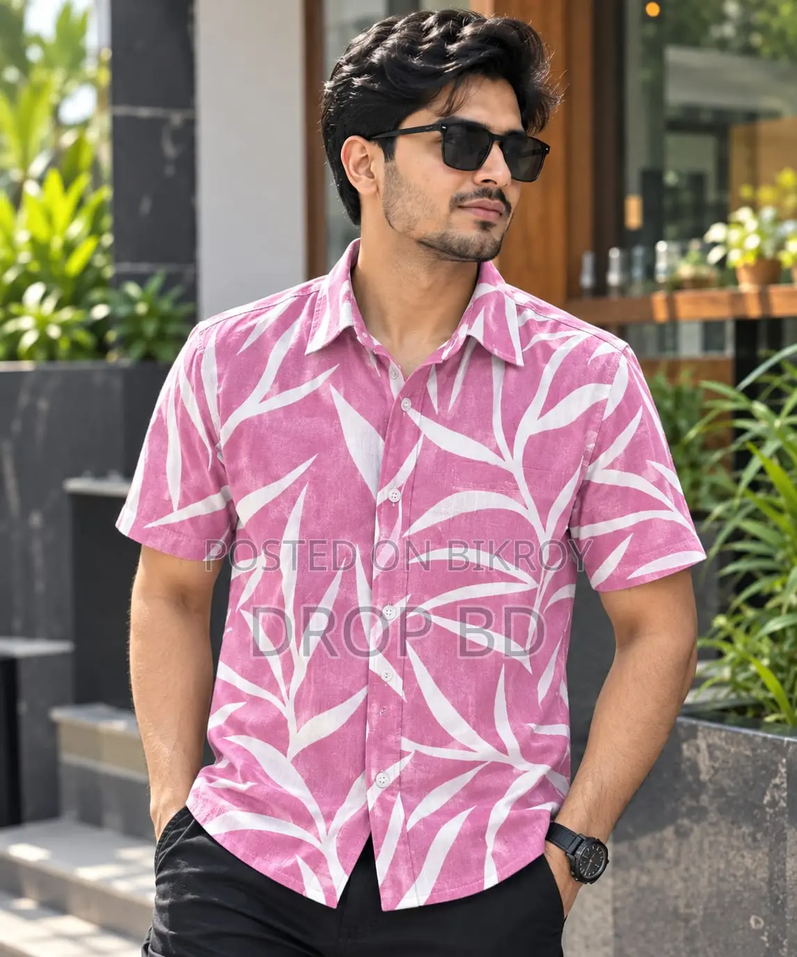 প্রিন্ট শার্ট কটন হাফ স্লিভ ফর মেনস