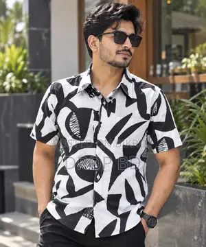 প্রিন্ট শার্ট কটন হাফ স্লিভ ফর মেনস