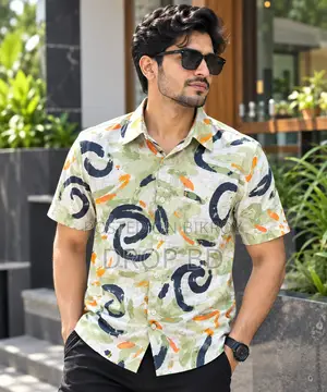 প্রিন্ট শার্ট কটন হাফ স্লিভ ফর মেনস