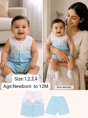 Newborn to 12 Month Age Baby Dress Set