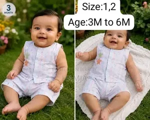 Newborn to 12 Month Age Baby Dress Set