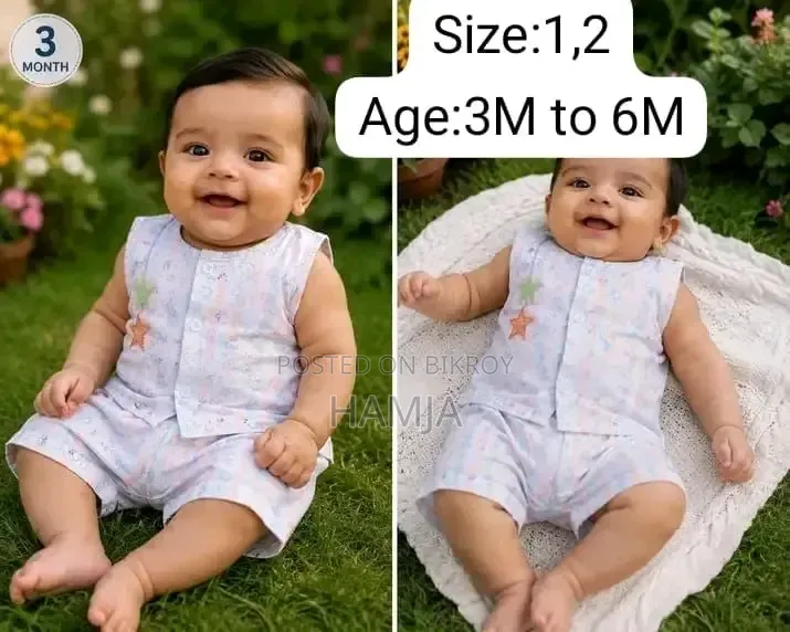 Newborn to 12 Month Age Baby Dress Set