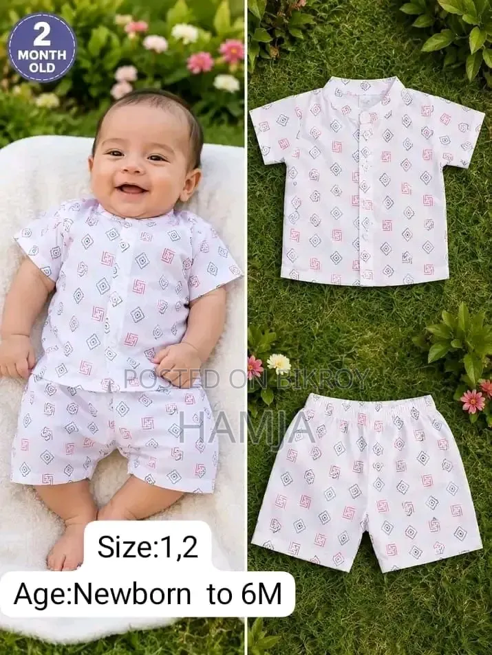 Newborn to 12 Month Age Baby Dress Set