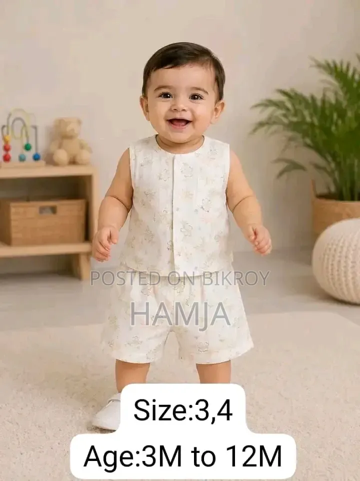 Newborn to 12 Month Age Baby Dress Set