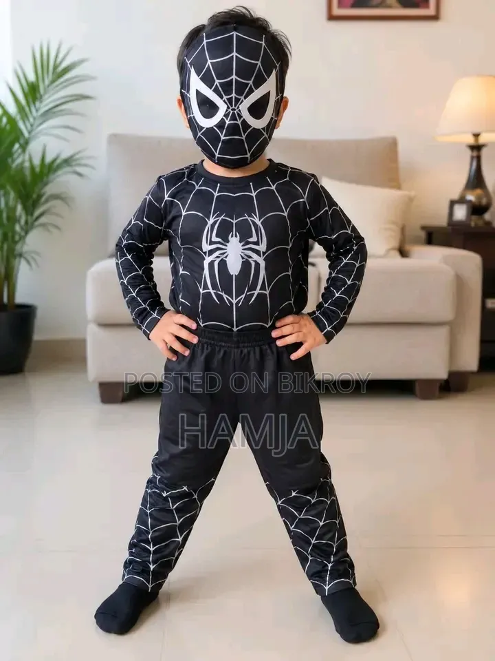 Boys Spider Man Black Color Dress Set