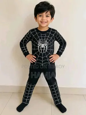 Boys Spider Man Black Color Dress Set