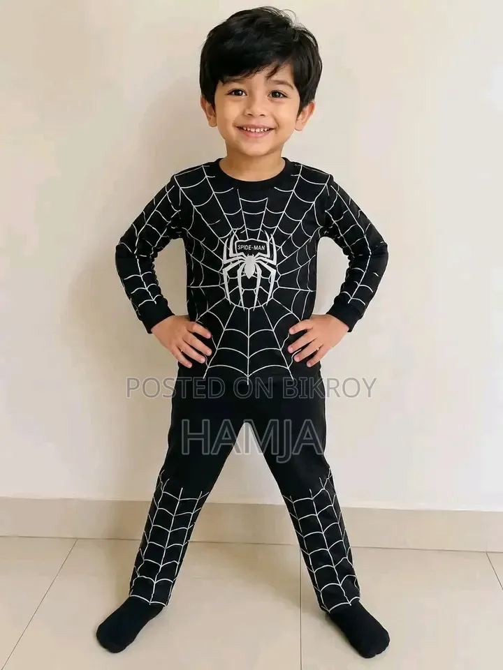 Boys Spider Man Black Color Dress Set