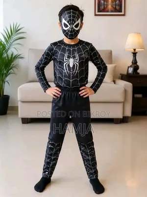 Boys Spider Man Black Color Dress Set