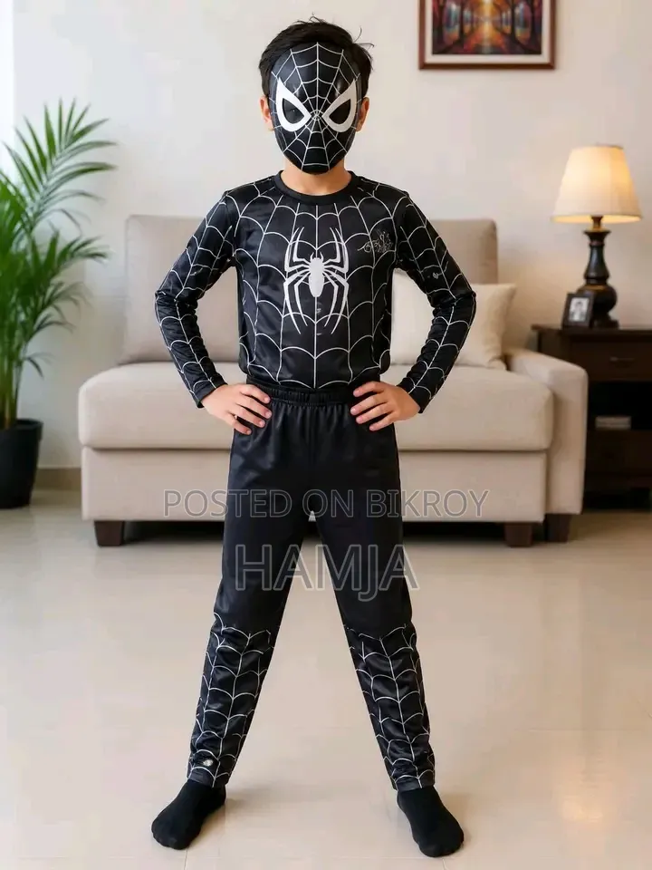 Boys Spider Man Black Color Dress Set