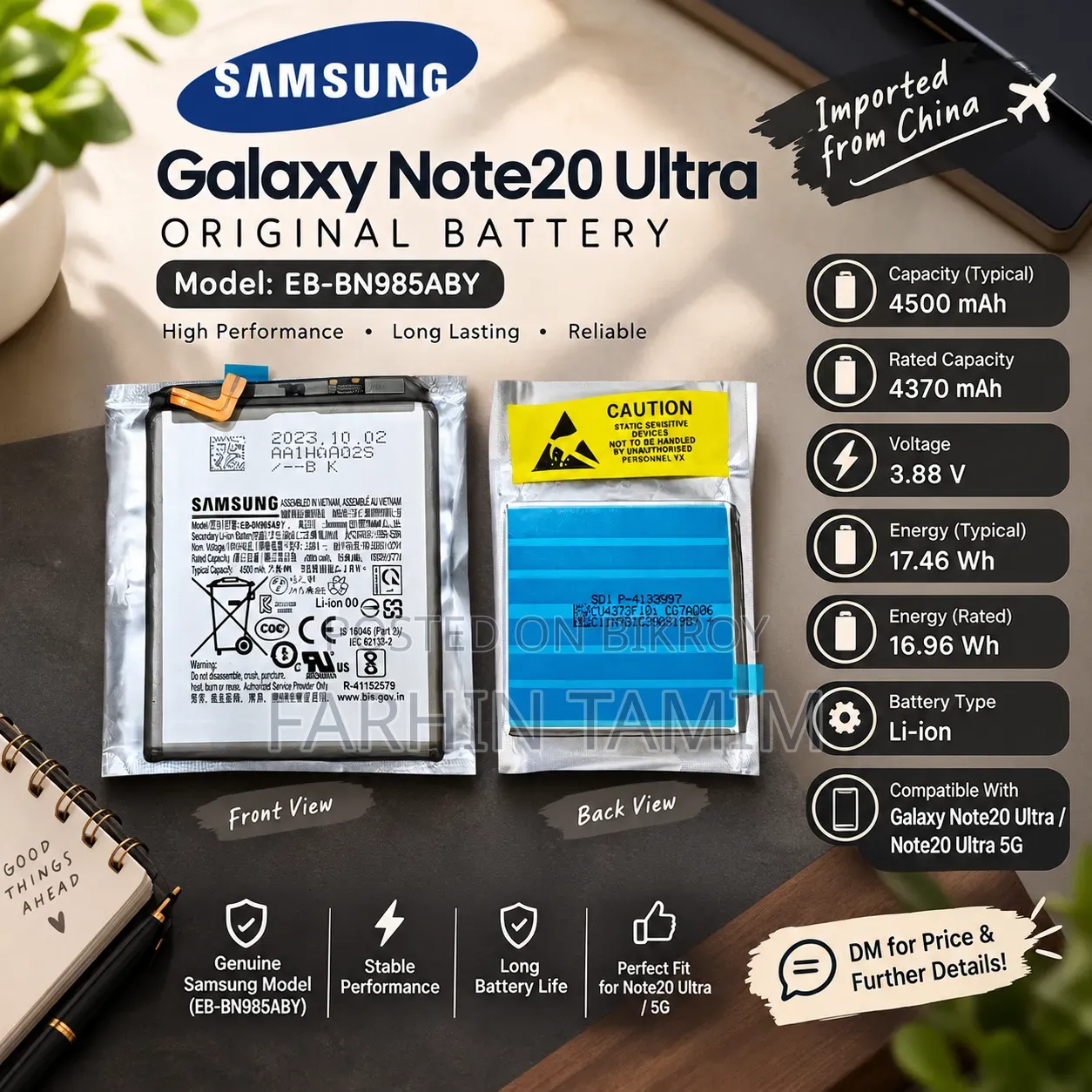 New Samsung Galaxy Note 20 Ultra Battery