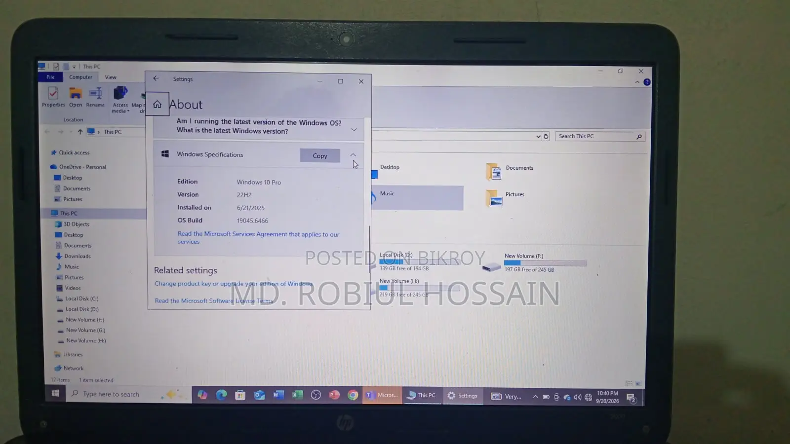 Laptop HP 8GB Intel Core i3 HDD 1T