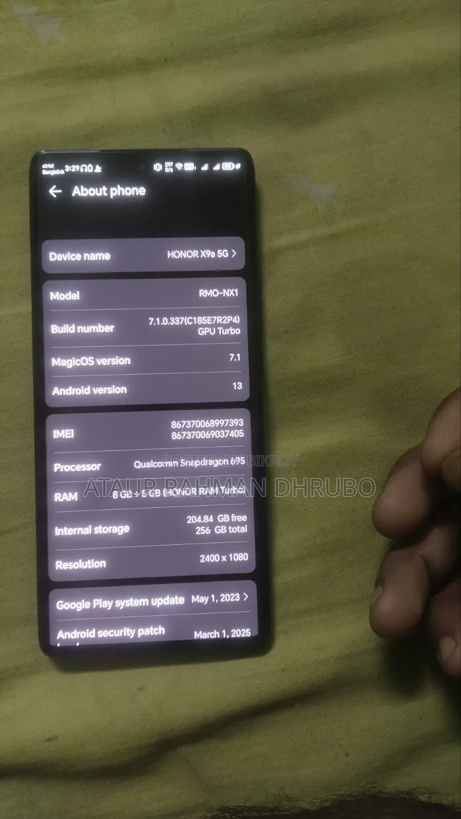 Honor X9a 5G 256 GB Black