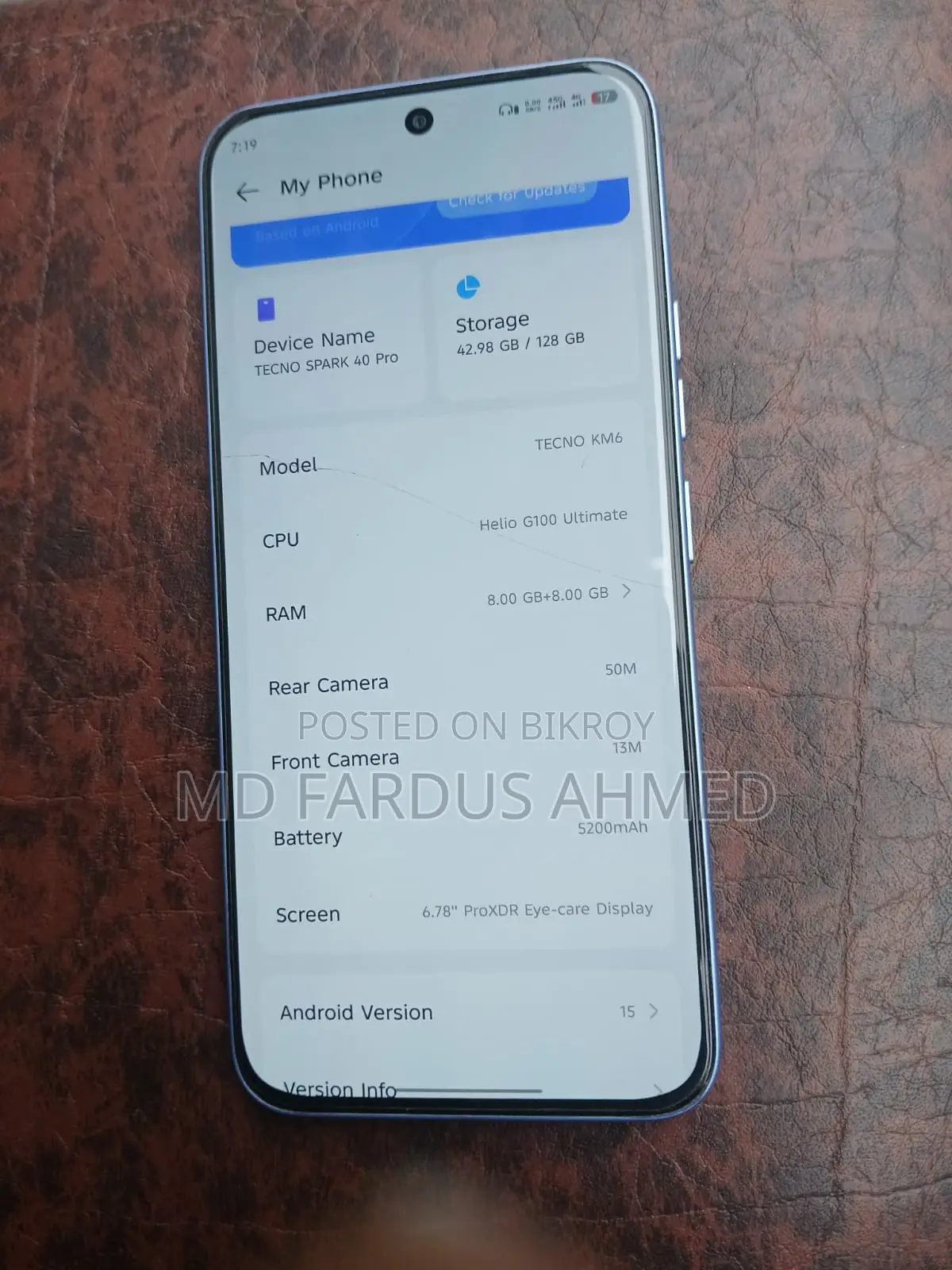 Tecno Spark 40 Pro 128 GB Blue