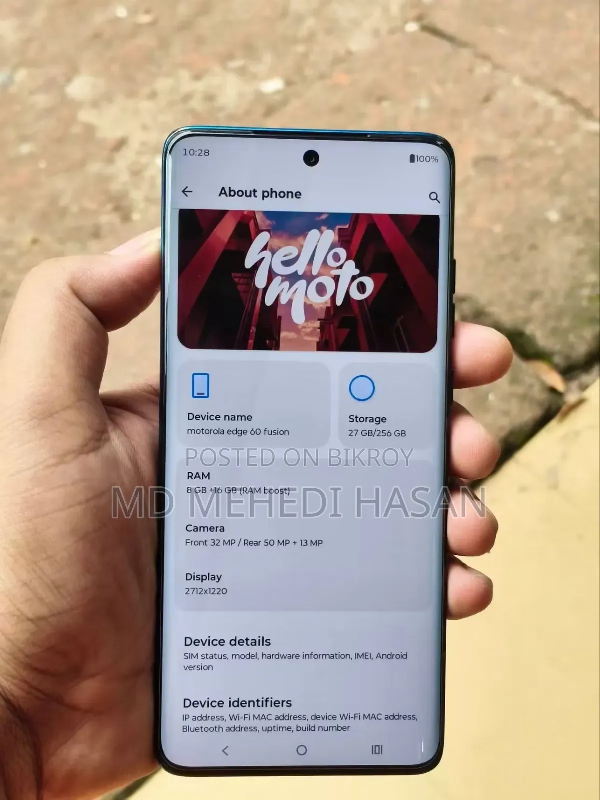 মোটোরোলা এজ ৬০ ফিউশন ২৫৬ জিবি ব্লু