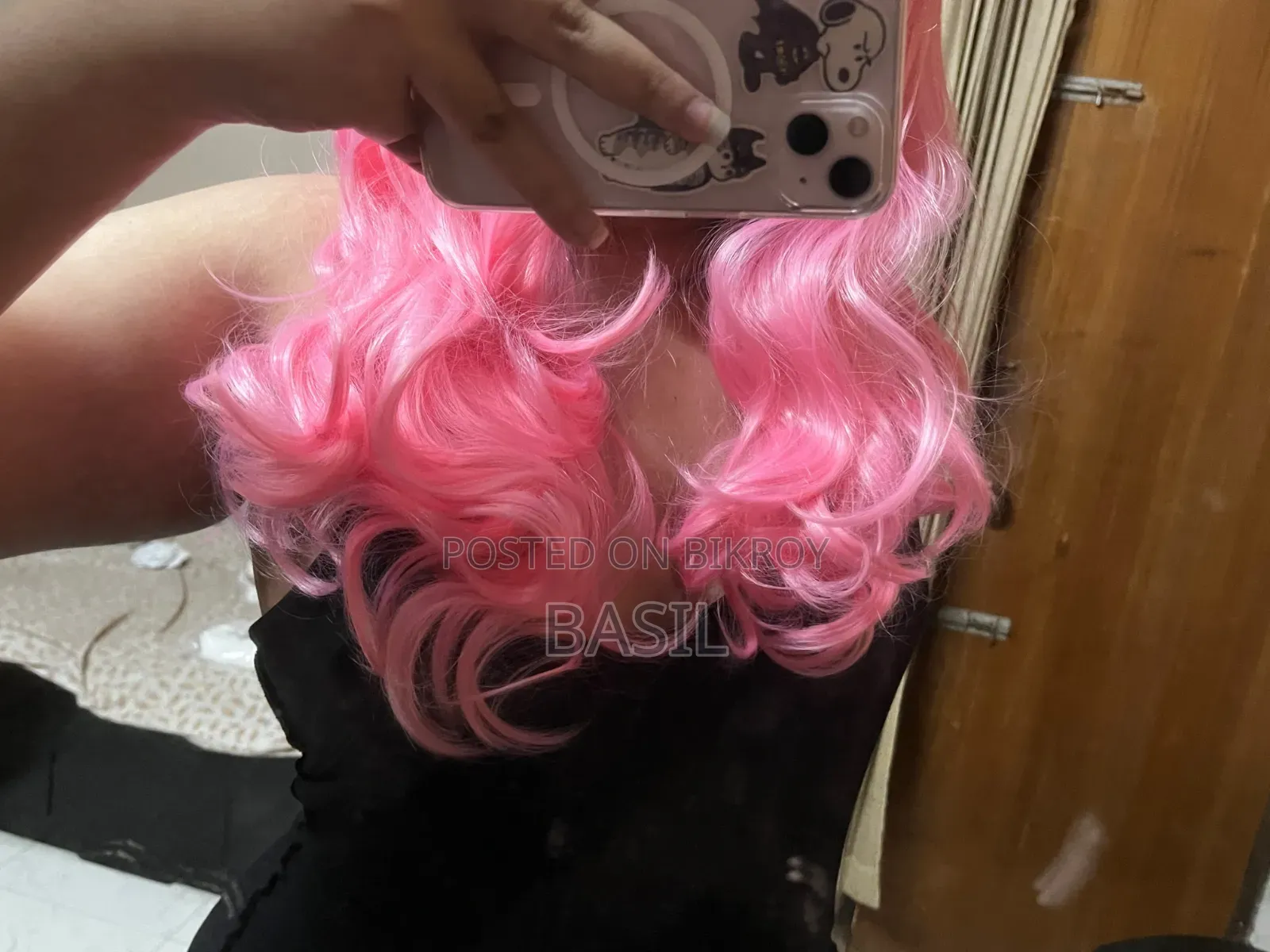 Pink Curly Hair Wig