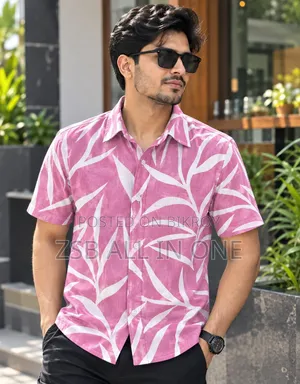 প্রিন্ট শার্ট কটন হাফ স্লিভ ফর মেনস