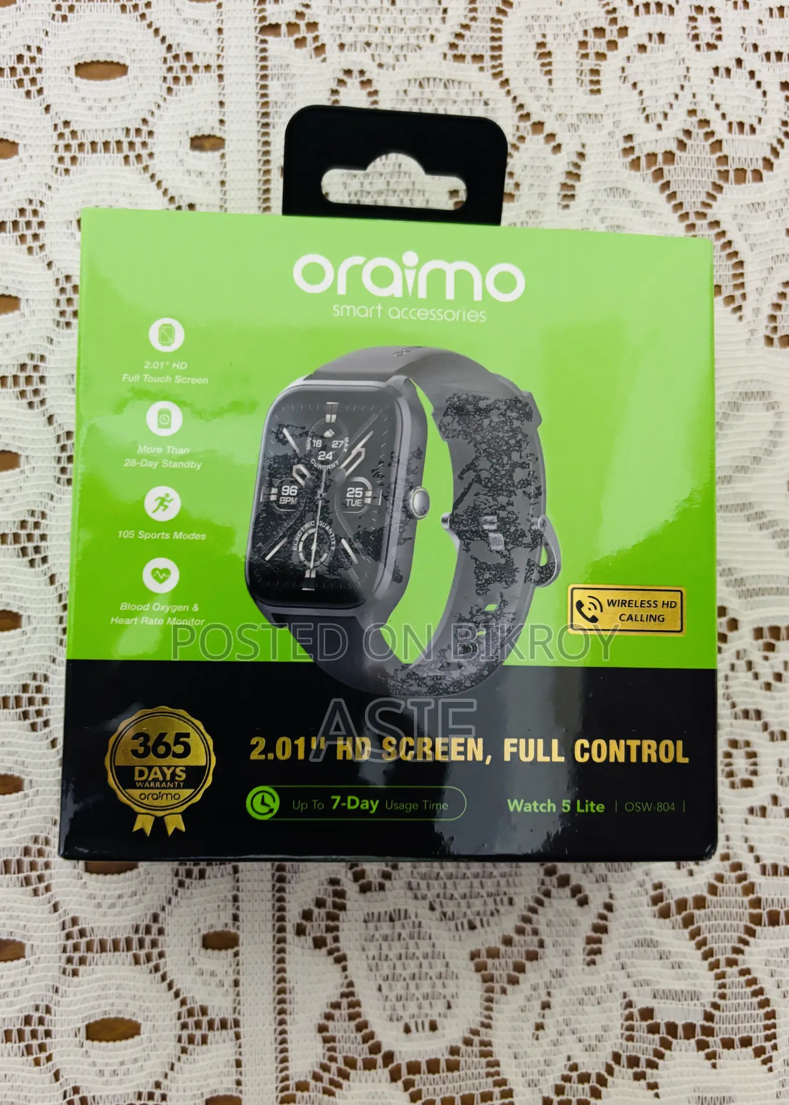 Oraimo Watch 5 Lite Bluetooth Calling Smart Watch (OSW-804)