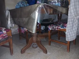 কাঠের ডাইনিং টেবিল + চেয়ার ৬ টি