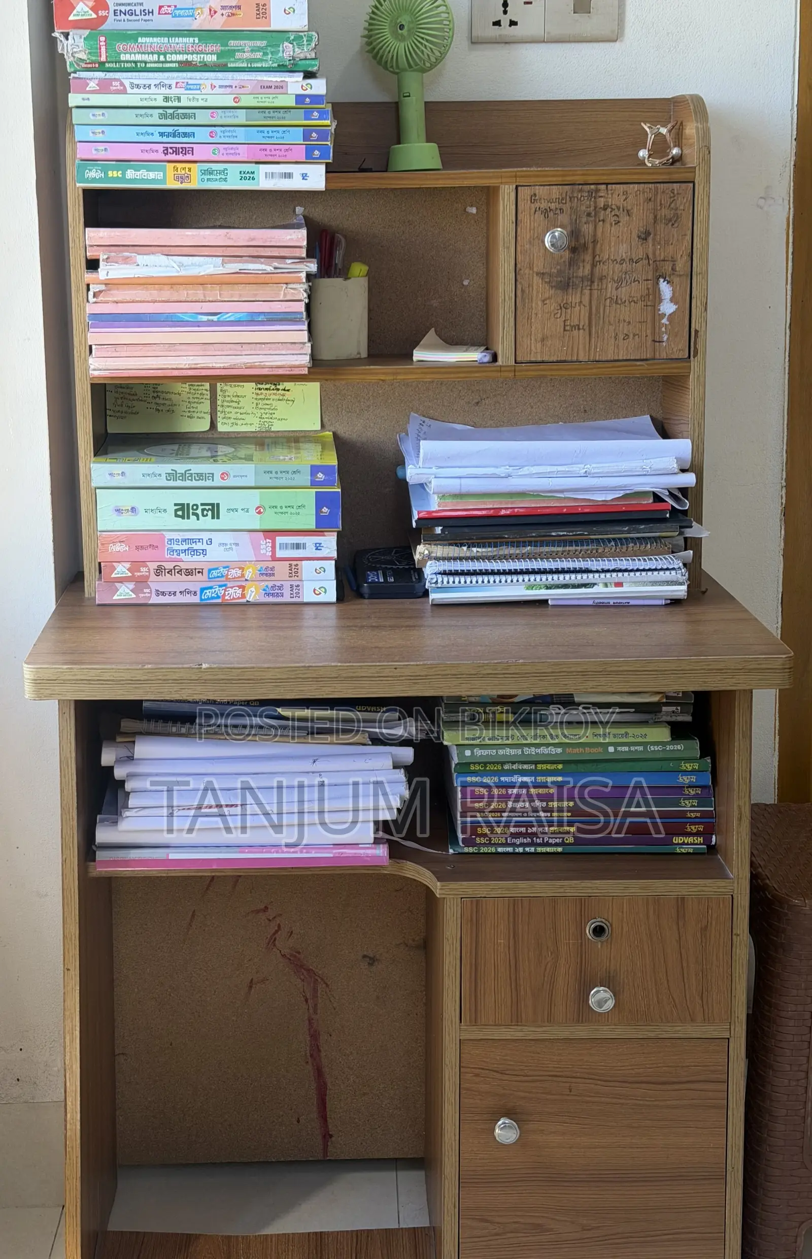 Partex Study Table With Hutch and Drawers, Used