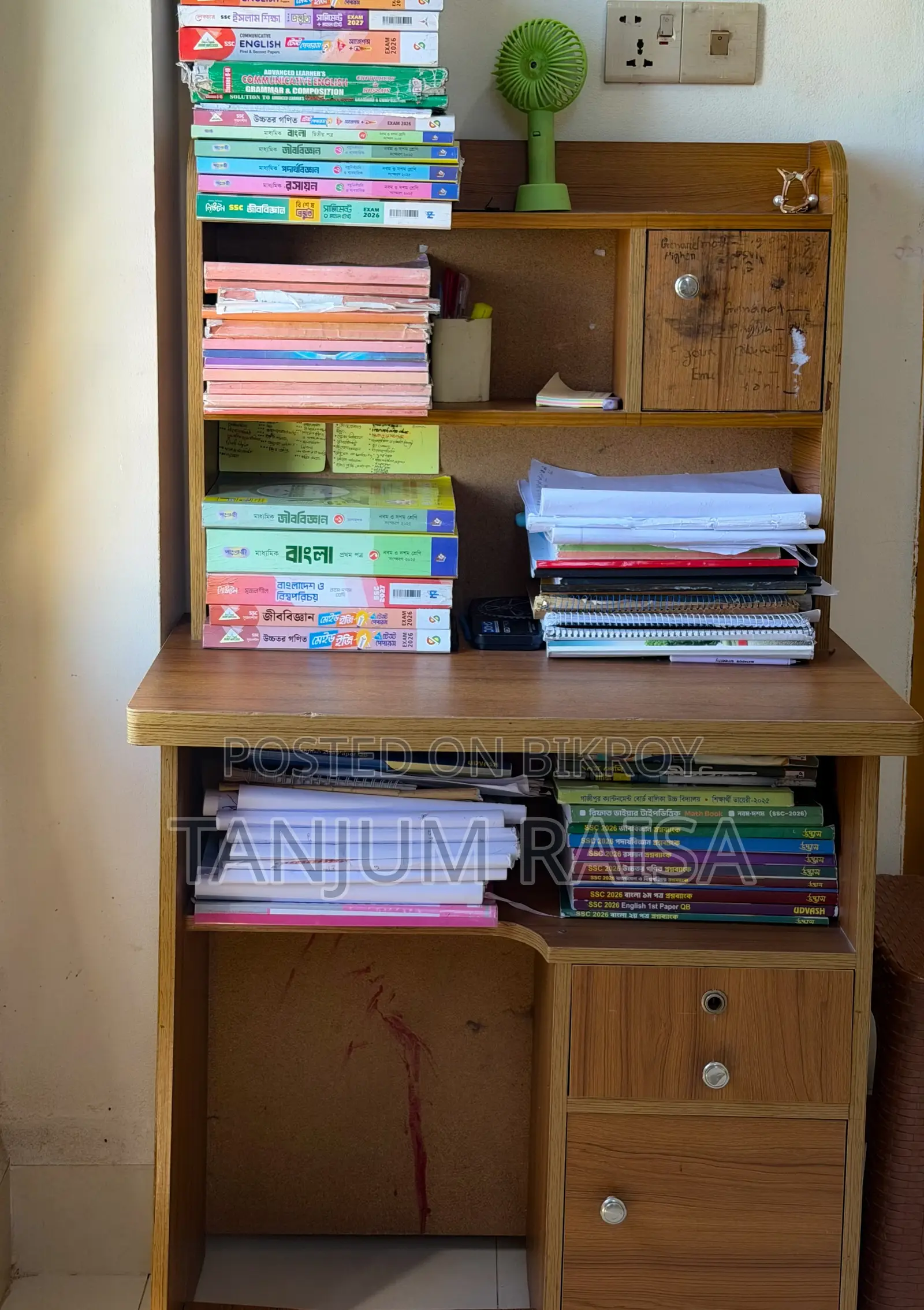 Partex Study Table With Hutch and Drawers, Used