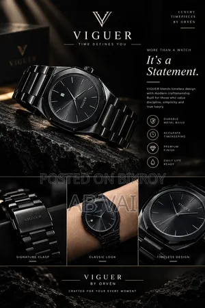 ⌚ VIGUER Premium Black Luxury Watch — Only 850৳