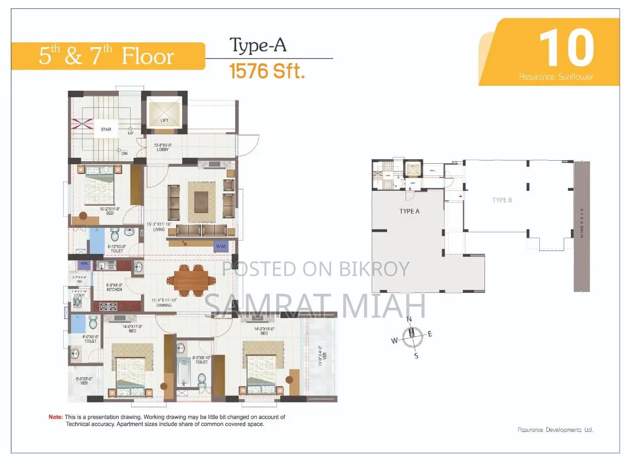 Furnished 3-Bedroom Apartment in Assurance, Basundhara for rent