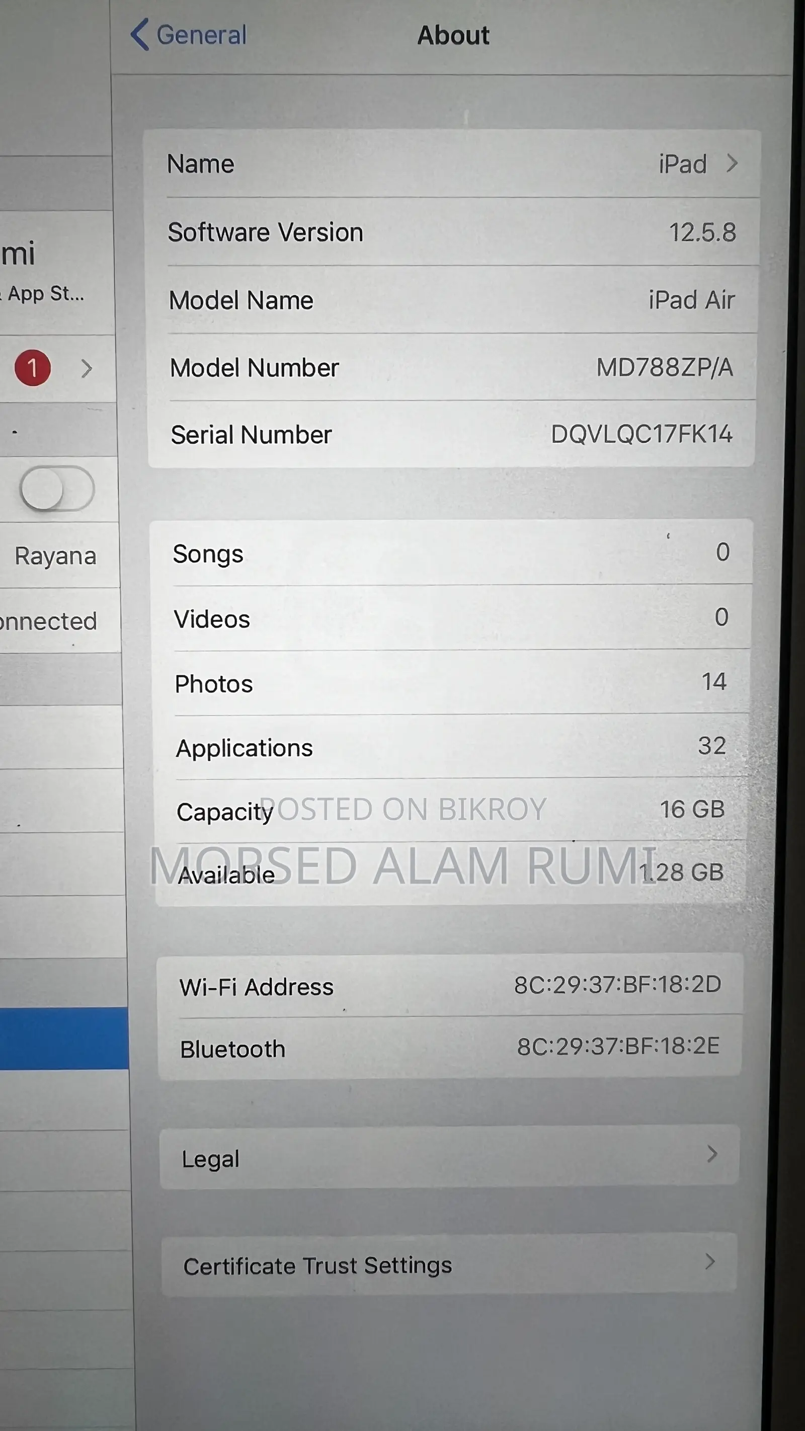Apple iPad Air 16 GB Silver