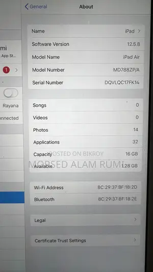 Apple iPad Air 16 GB Silver