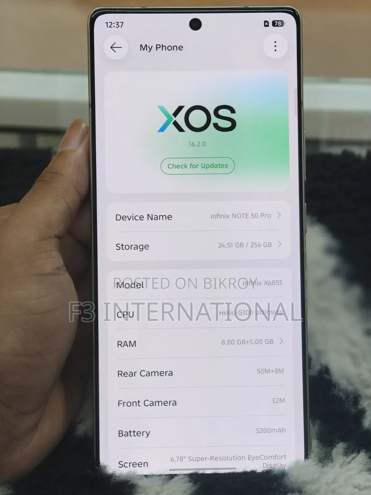 Infinix Note 50 Pro 256 GB Gray