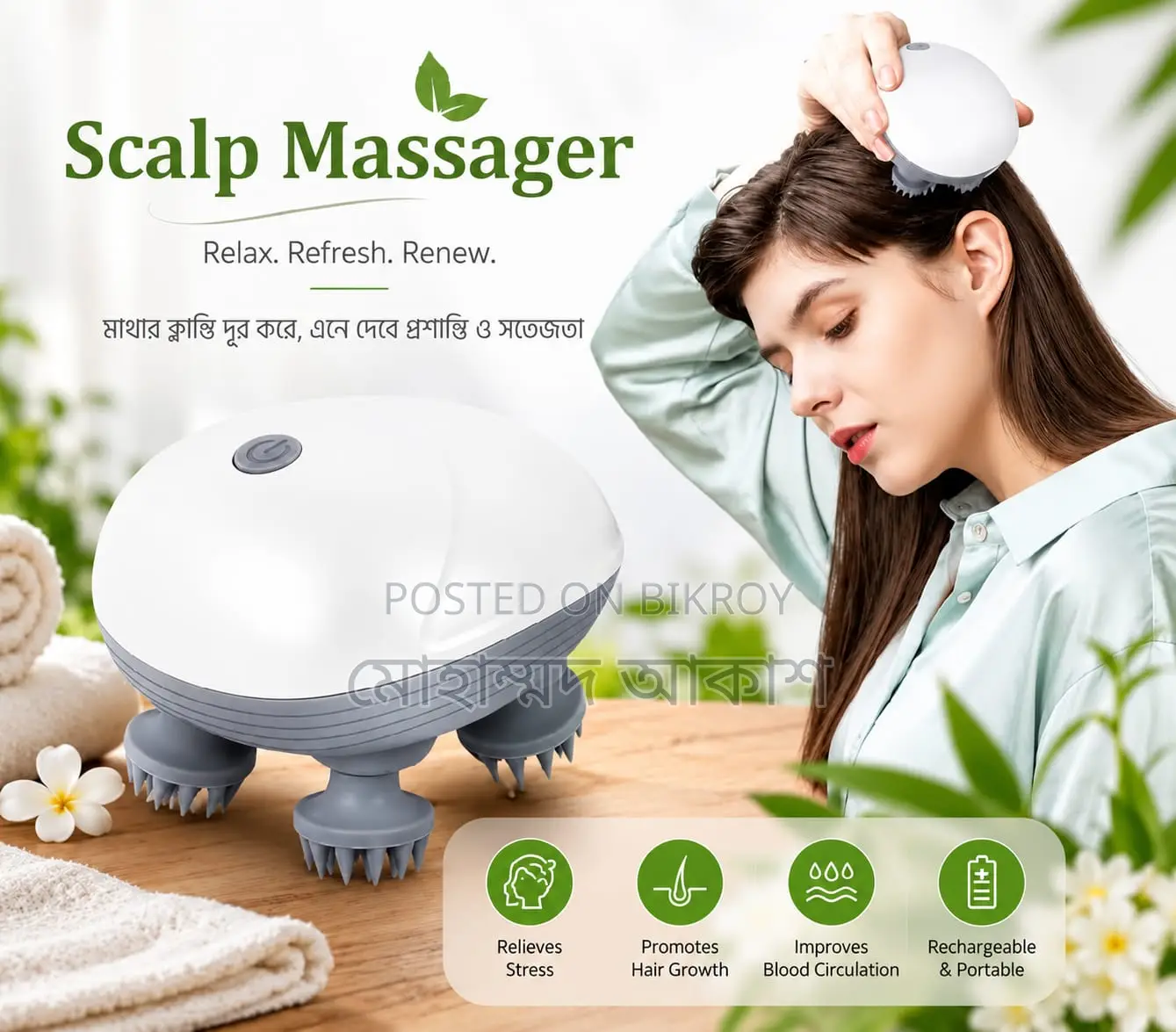 Premium Smart Electric Scalp Massager Head Scalp Relaxation Device