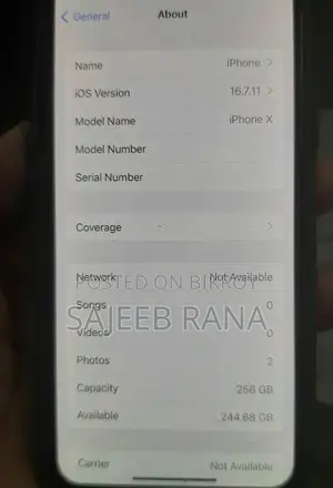 Apple iPhone X 256 GB Silver