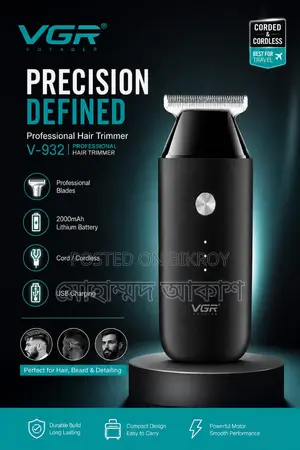 VGR V932 Professional Cordless Hair Trimmer Premium Precision Grooming