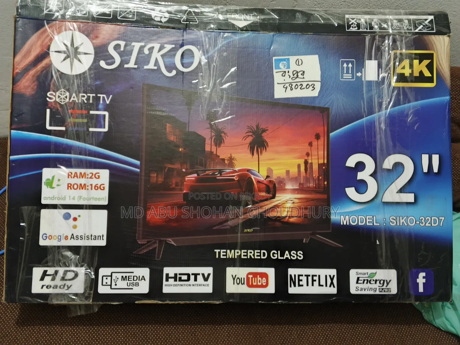 Siko LRC Borderless FHD 32 inch Google Smart Android TV 16/2GB