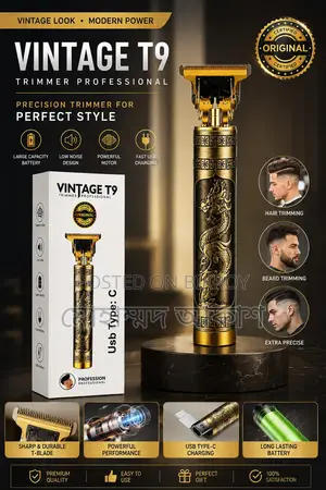 VINTAGE T9 Professional Dragon Edition Rechargeable Hair Beard Trimmer