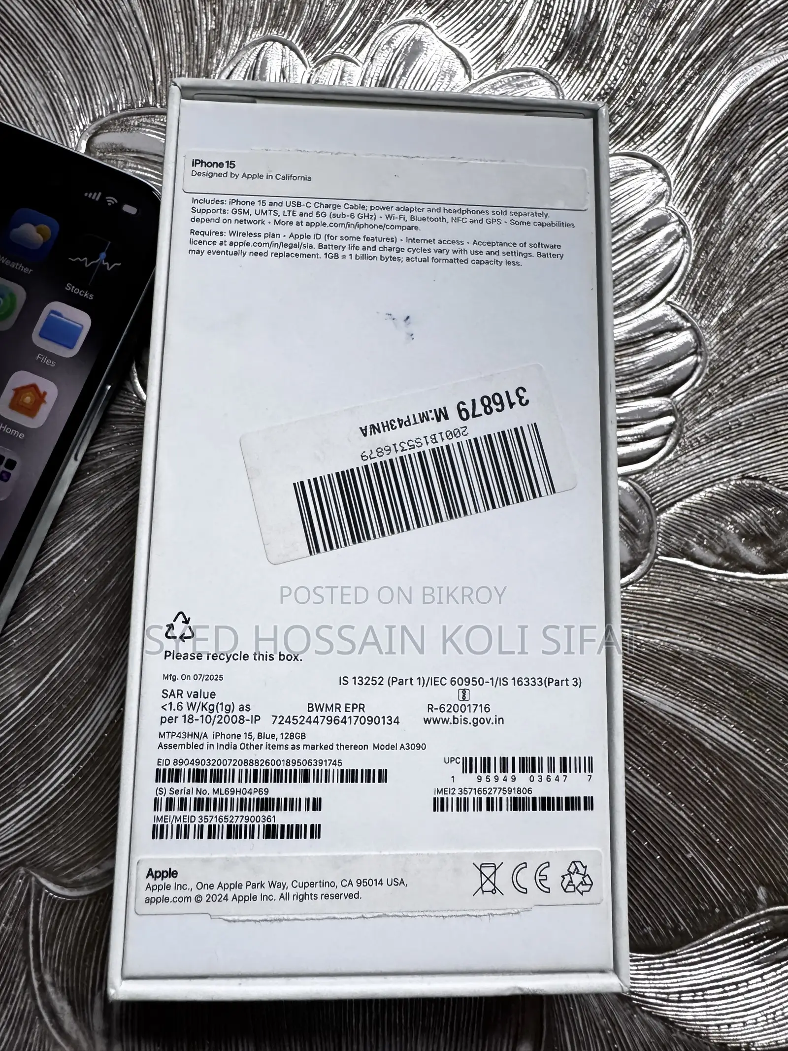 Apple iPhone 15 128 GB Blue