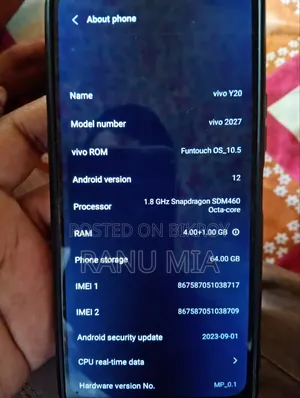 Vivo Y20 64 GB Blue