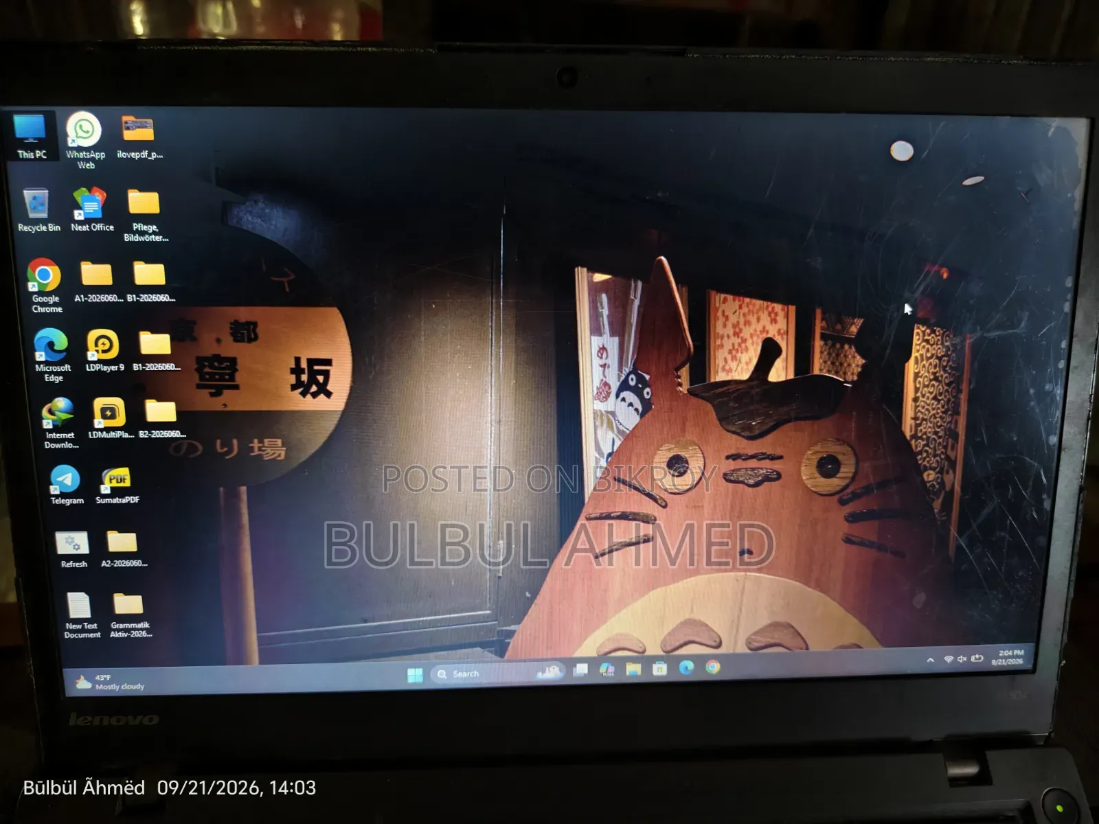 Laptop Lenovo ThinkPad T450 8GB Intel Core i5 SSD 256GB