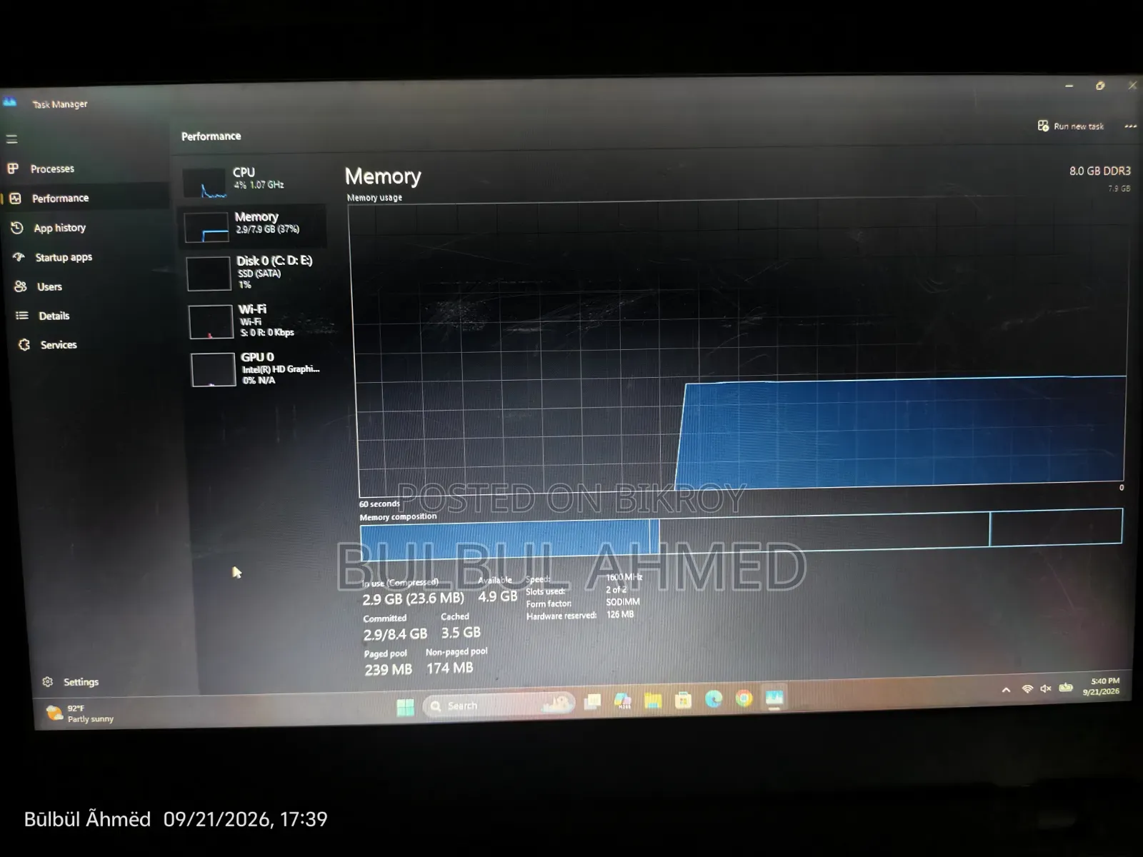 Laptop Lenovo ThinkPad T450 8GB Intel Core i5 SSD 256GB