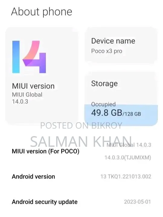শাওমি পোকো এক্স৩ প্রো ১২৮ জিবি ব্ল্যাক