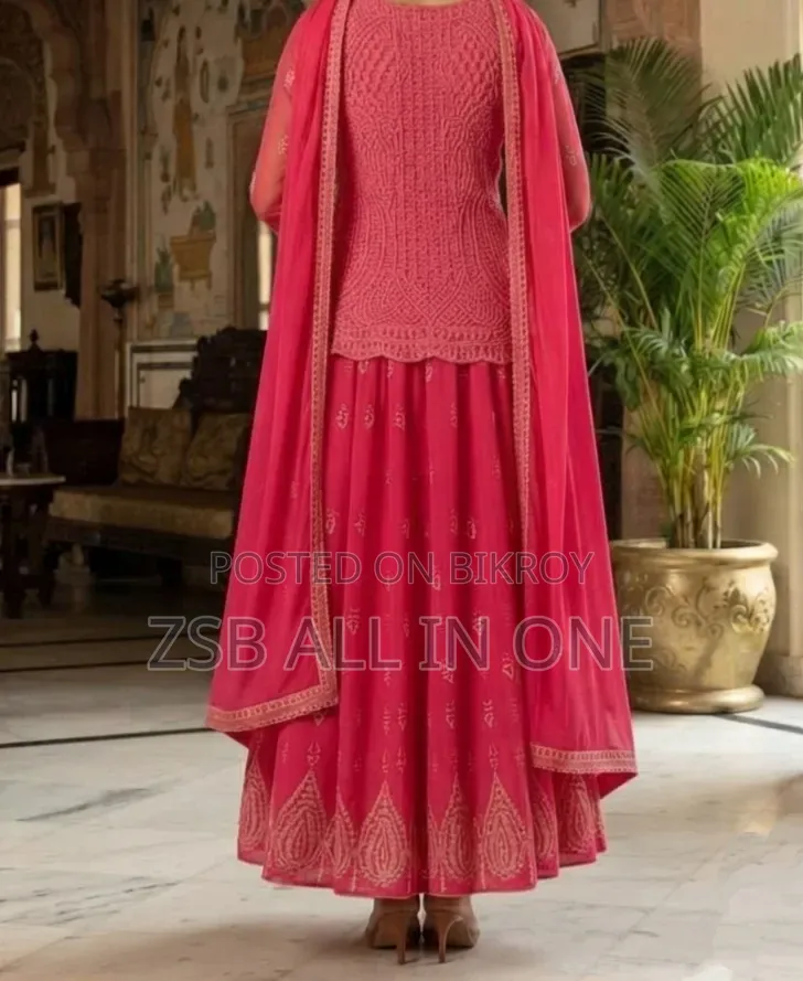 রেডিমেড জর্জেট এমব্রয়ডারি পার্টি ড্রেস