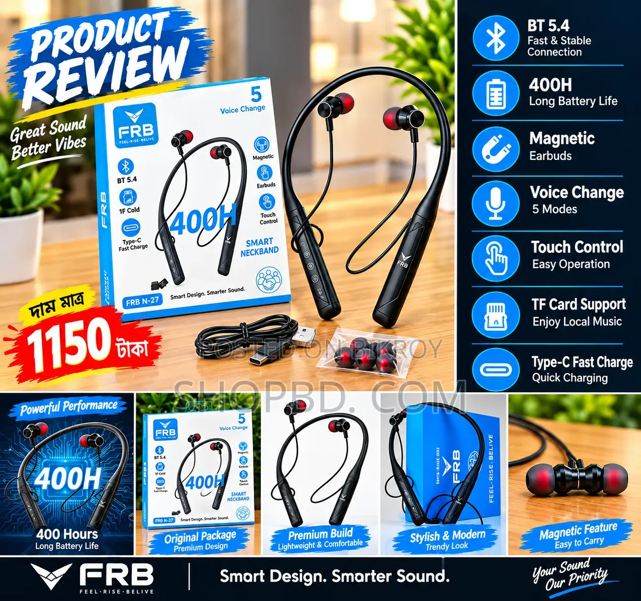 FRB N-27 Smart Neckband Bluetooth