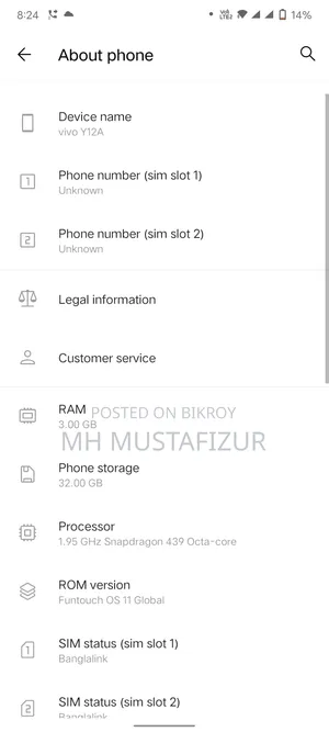 Vivo Y12 32GB Blue