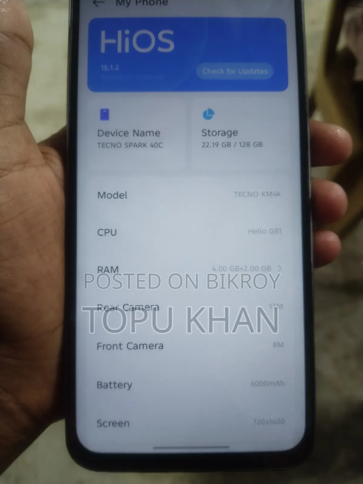Tecno Spark 40 128 GB White
