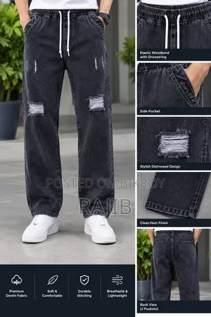 Stylish Semi Baggy Cargo Denim Pant